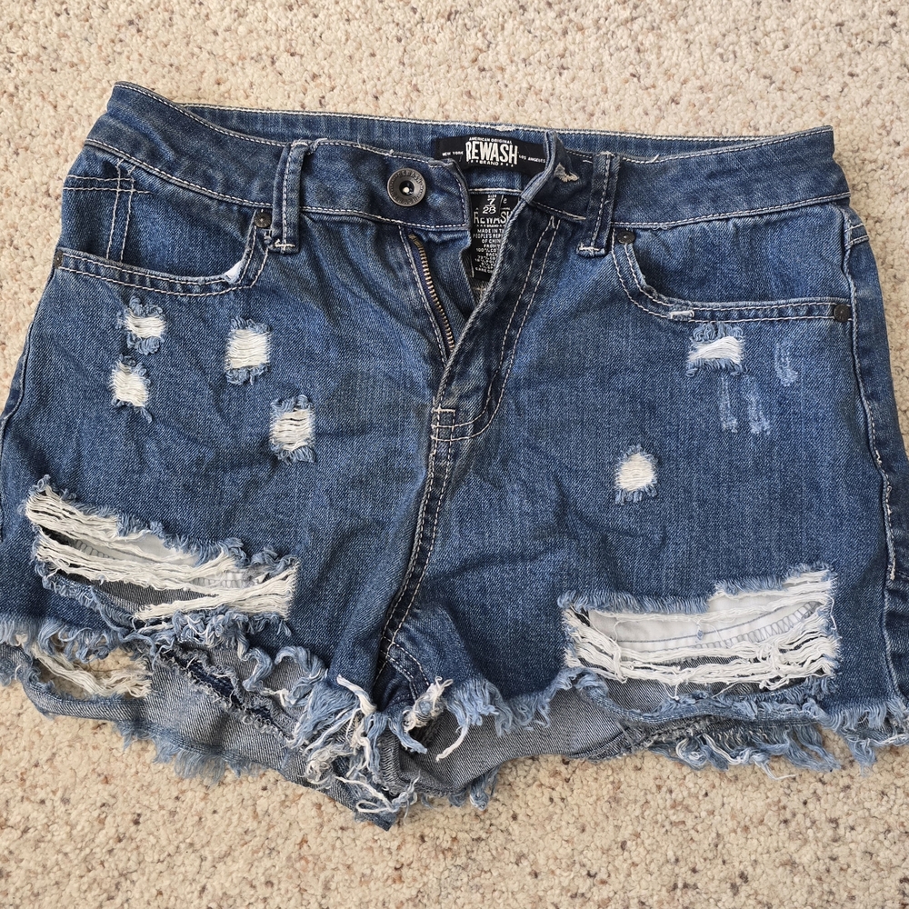 Rewash Blue Distressed Denim Shorts